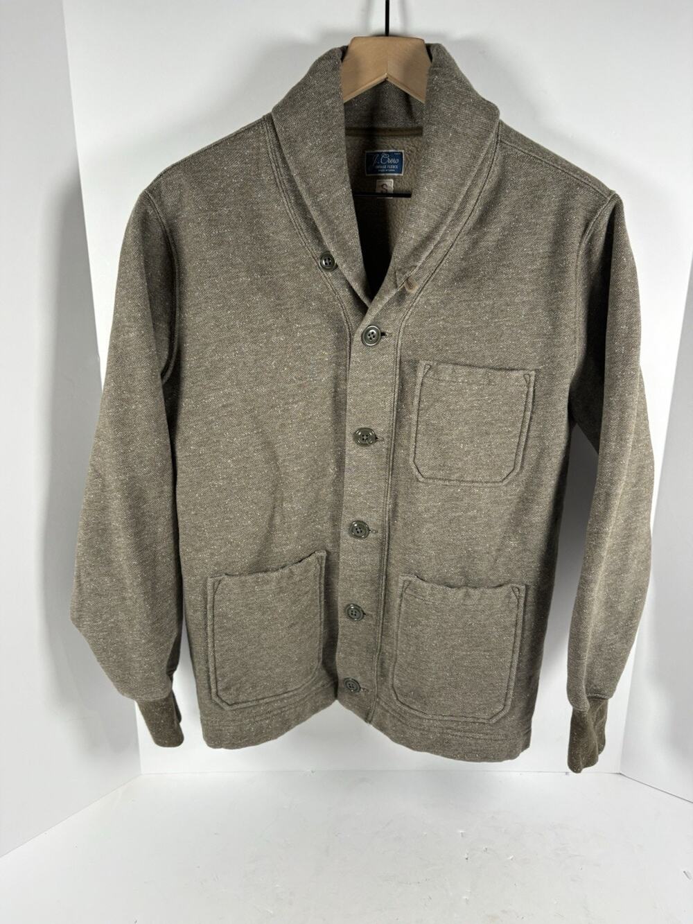 J.Crew Vintage Fleece Shawl Collar Button Cardigan Sweater Jacket Small
